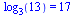 log[3](13) = 17