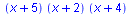`*`(`+`(x, 5), `*`(`+`(x, 2), `*`(`+`(x, 4))))